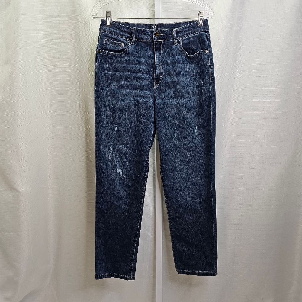 Time and Tru Women's Straight Leg Jeans - Dark Blue Wash